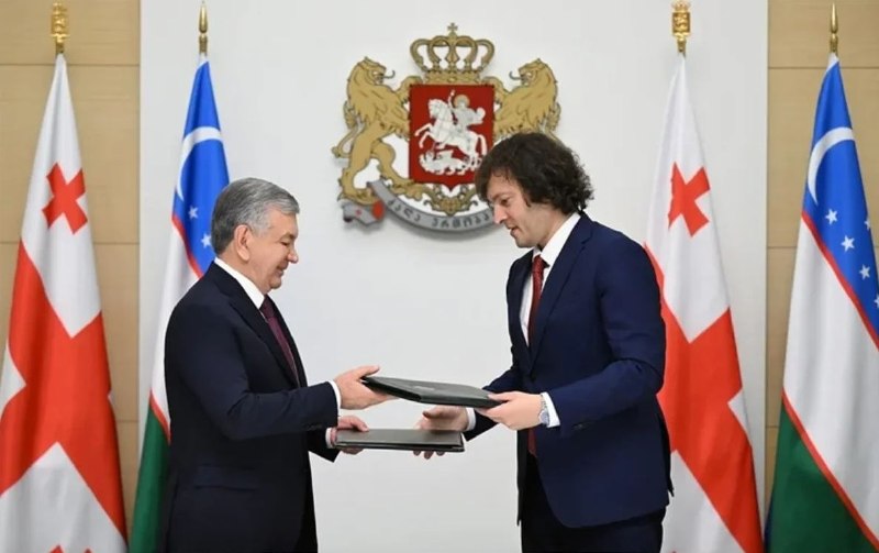 Встреча премьер-министра Грузии и президента Узбекистана в Тбилиси, подписание соглашения
