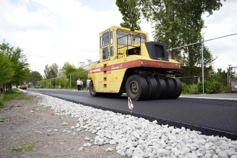 Дорожные работы на трассе Гюмри-Джрарат, Апаран