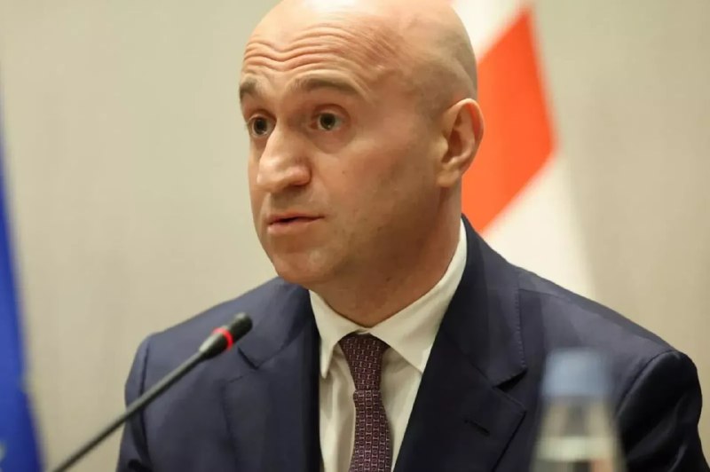 Министр внутренних дел Грузии Сулхан Тамазашвили на фоне Апарана