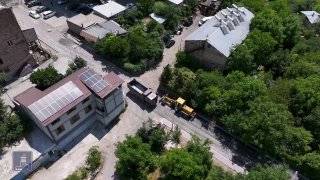 Строительство дороги в Чаренцаване, Арагацотнская область